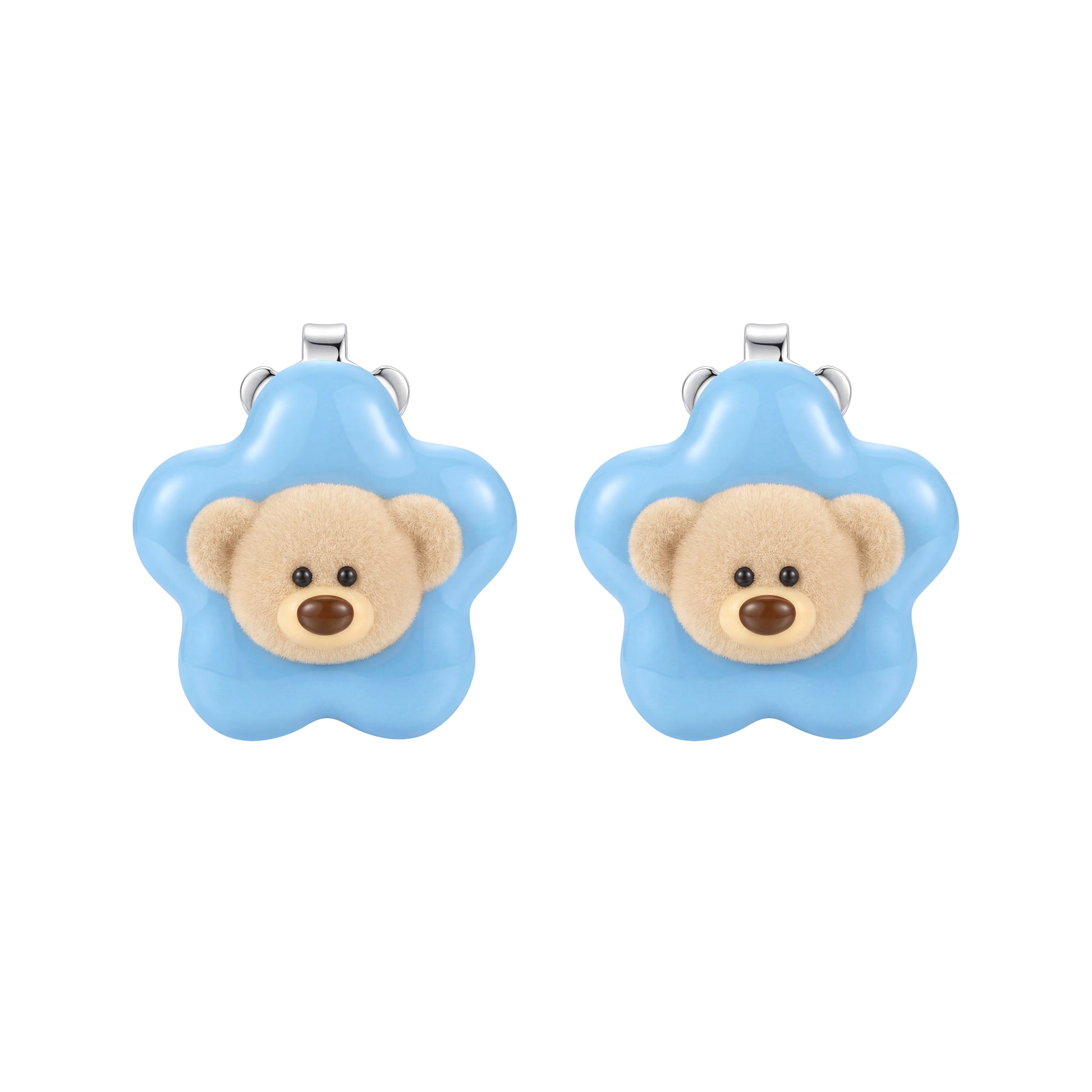 13DE MARZO Colorful Floral Bear Ear Studs - 13DE MARZO
