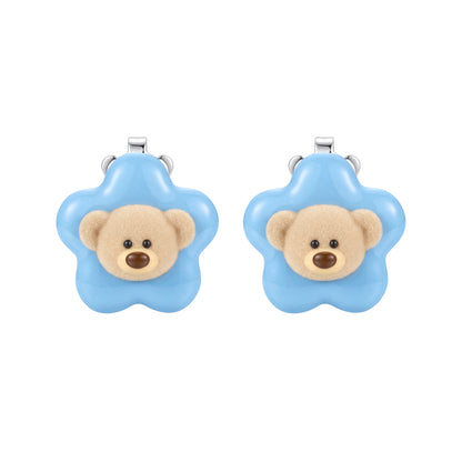 13DE MARZO Colorful Floral Bear Ear Studs - 13DE MARZO