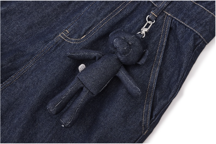 13DE MARZO Bear Denim Jumpsuit Navy Blue - 13DE MARZO