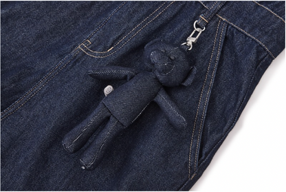 13DE MARZO Bear Denim Jumpsuit Navy Blue - 13DE MARZO