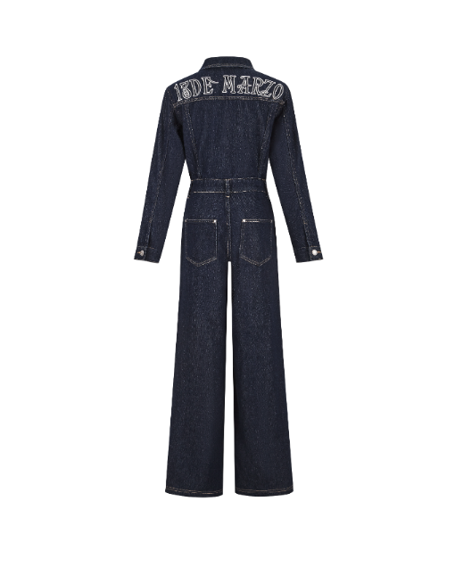13DE MARZO Bear Denim Jumpsuit Navy Blue - 13DE MARZO