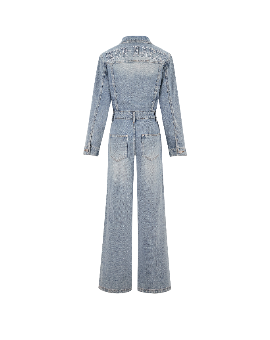 13DE MARZO Bear Denim Jumpsuit Blue - 13DE MARZO
