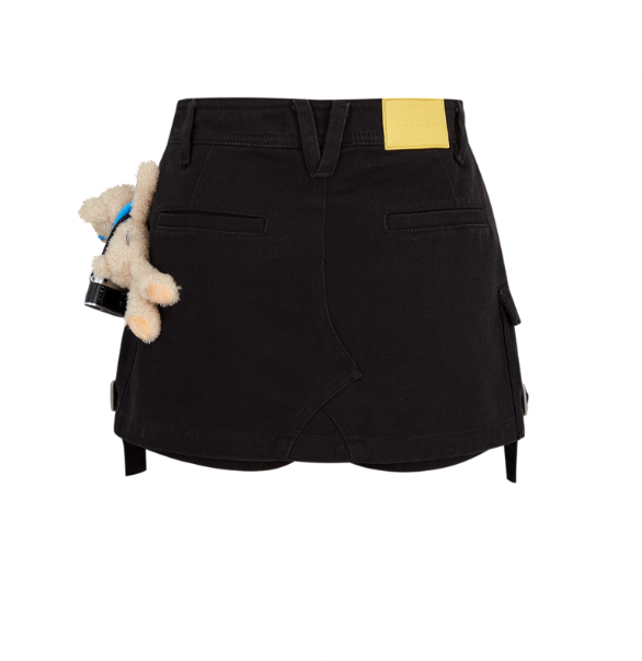13DE MARZO Camera Bear Cargo Skirt Black - 13DE MARZO