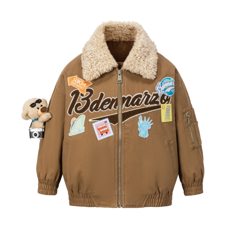 13DE MARZO BabyBear Travel Badge Jacket Brown - 13DE MARZO