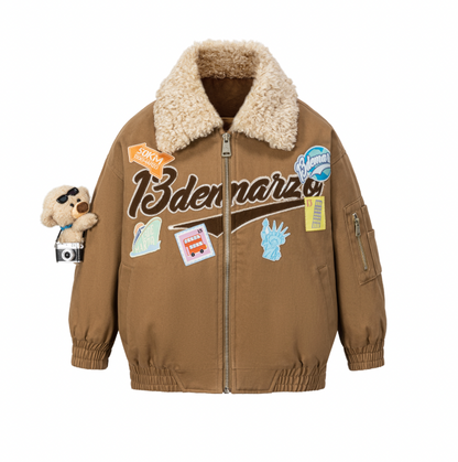 13DE MARZO BabyBear Travel Badge Jacket Brown - 13DE MARZO