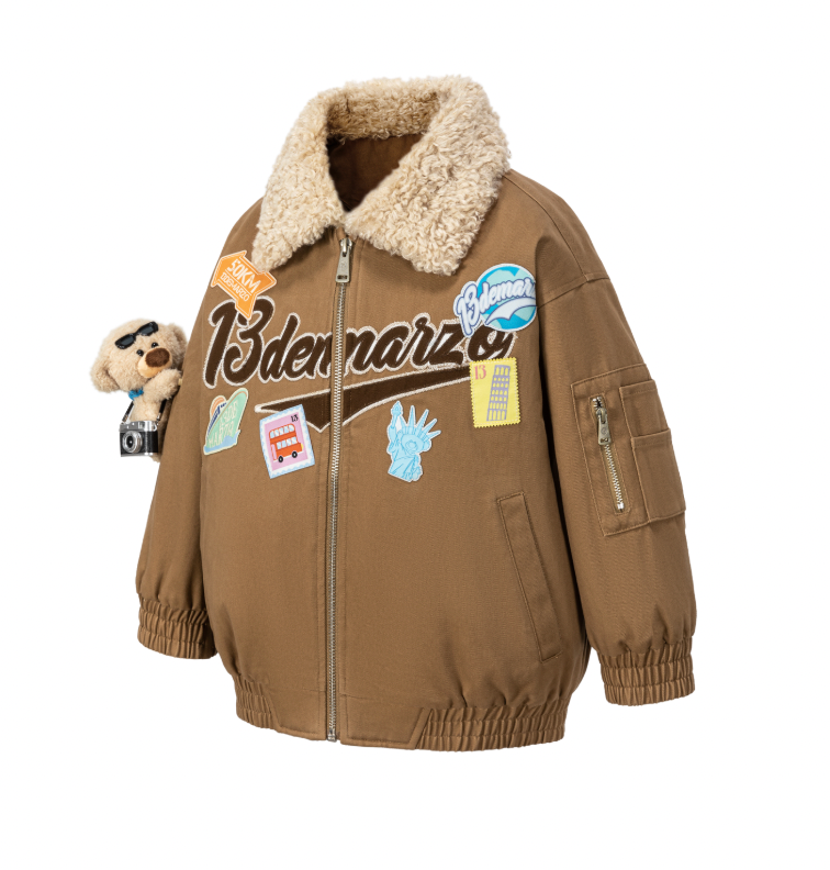 13DE MARZO BabyBear Travel Badge Jacket Brown - 13DE MARZO