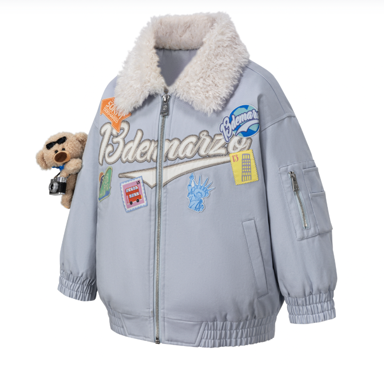 13DE MARZO BabyBear Travel Badge Jacket Blue - 13DE MARZO