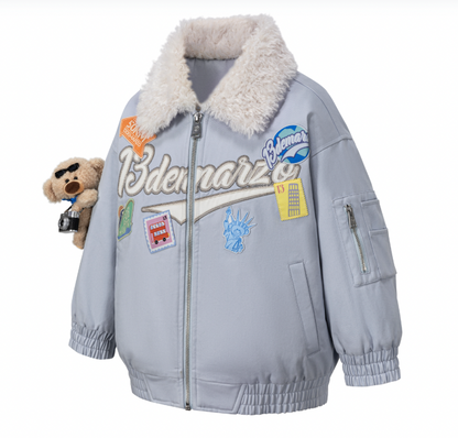 13DE MARZO BabyBear Travel Badge Jacket Blue - 13DE MARZO