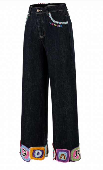 13DE MARZO Square Pattern Jeans - 13DE MARZO