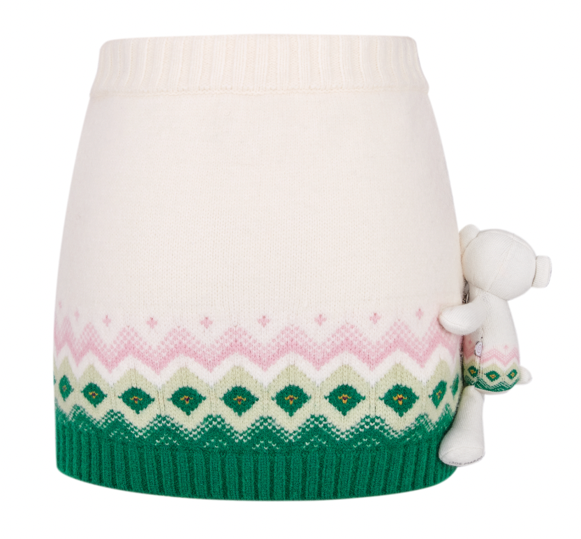 13DE MARZOFair Isle Bear Knit Dress Beige 13DE MARZOFair Isle Bear Knit Dress Beige