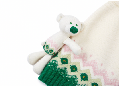 13DE MARZO Fair Isle Bear Knit Dress Beige - 13DE MARZO