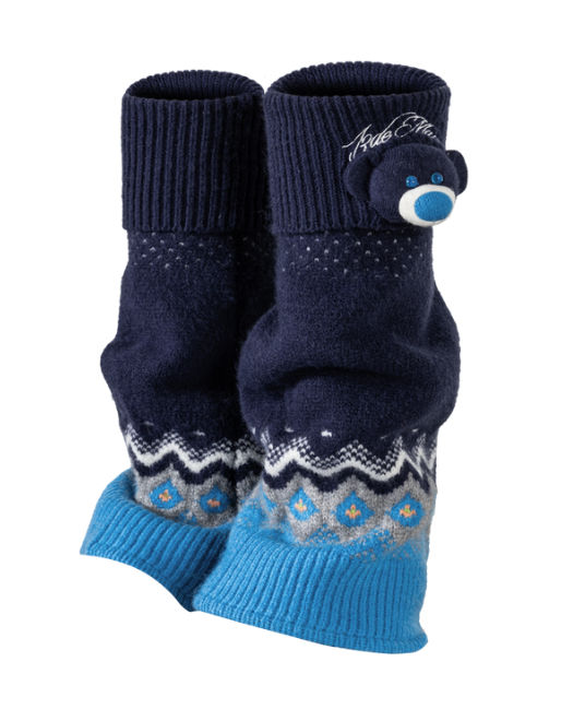 13DE MARZO Fair Isle Leg Warmer Navy Blue - 13DE MARZO