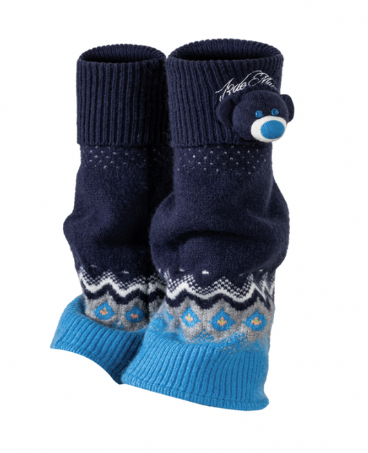 13DE MARZO Fair Isle Leg Warmer Navy Blue - 13DE MARZO