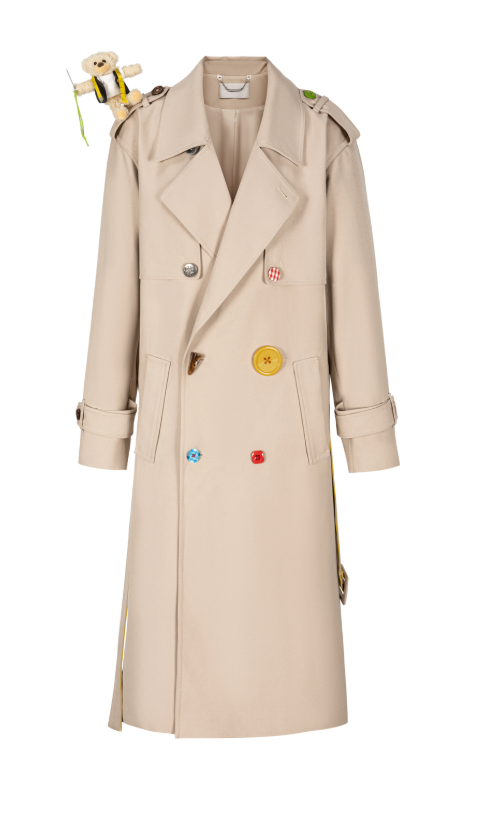 13DE MARZO Tailor Bear Ruler Trench Coat Khaki - 13DE MARZO