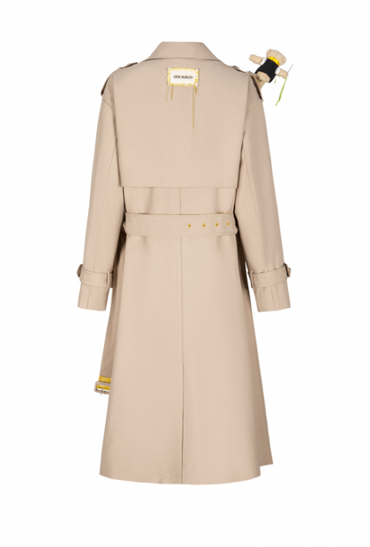 13DE MARZO Tailor Bear Ruler Trench Coat Khaki - 13DE MARZO