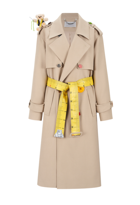 13DE MARZO Tailor Bear Ruler Trench Coat Khaki - 13DE MARZO