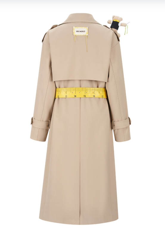 13DE MARZO Tailor Bear Ruler Trench Coat Khaki - 13DE MARZO