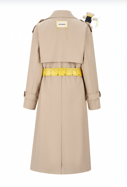 13DE MARZO Tailor Bear Ruler Trench Coat Khaki - 13DE MARZO