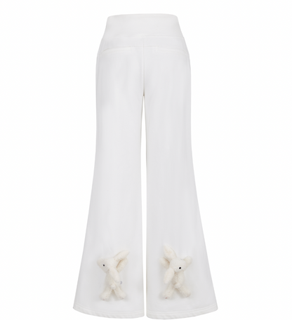 13DE MARZO Base Wide Flare Pants White - 13DE MARZO