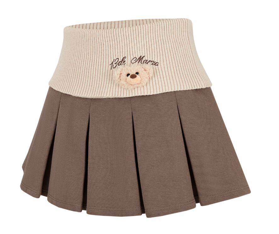 13DE MARZO Bear Head Upper Skirt Brown - 13DE MARZO