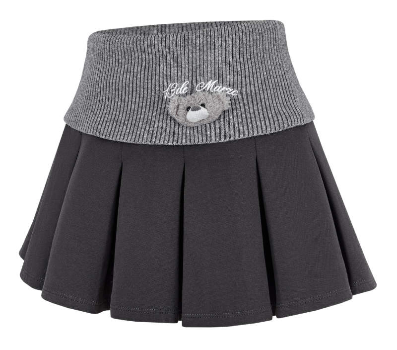 13DE MARZO Bear Head Upper Skirt Dark Grey - 13DE MARZO