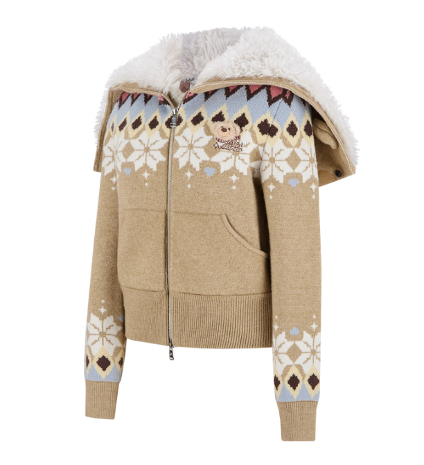 13DE MARZO Fair Isle Bear Knit Short Cardigan - 13DE MARZO