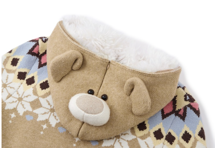 13DE MARZO Fair Isle Bear Knit Short Cardigan - 13DE MARZO