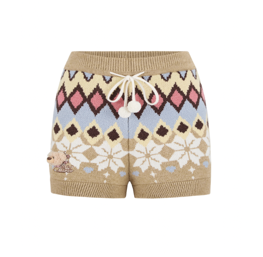 13DE MARZO Fair Isle Knit Shorts - 13DE MARZO