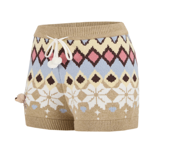 13DE MARZO Fair Isle Knit Shorts - 13DE MARZO