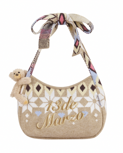 13DE MARZO Fair Isle Bowknot Bag - 13DE MARZO