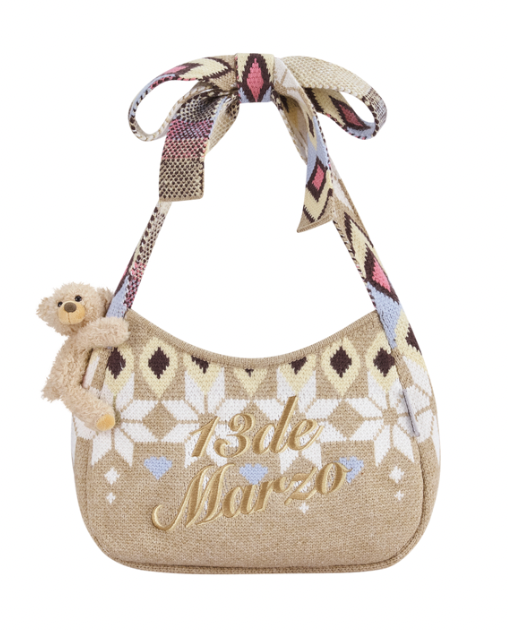 13DE MARZO Fair Isle Bowknot Bag - 13DE MARZO