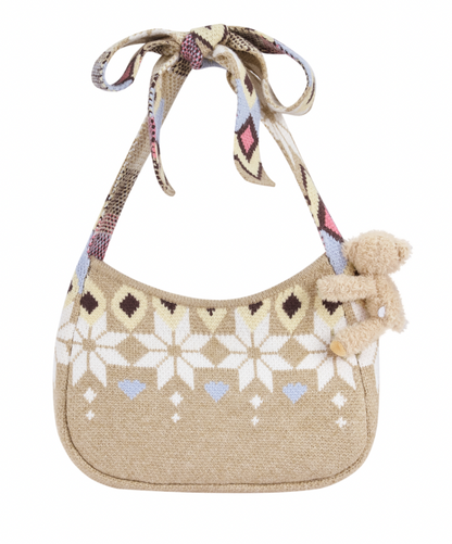 13DE MARZO Fair Isle Bowknot Bag - 13DE MARZO