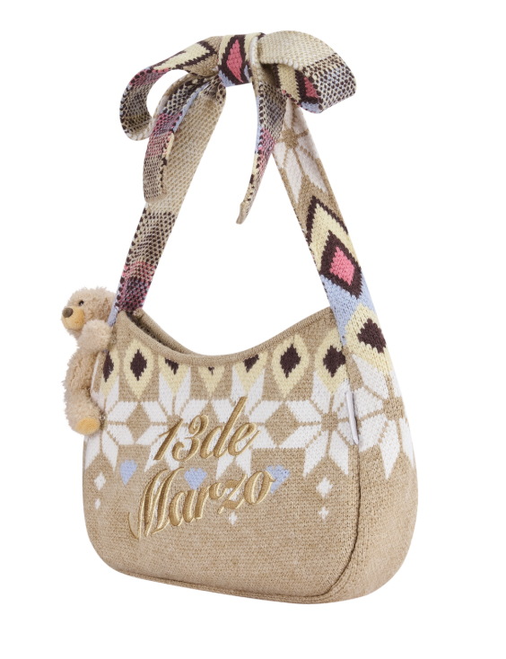 13DE MARZO Fair Isle Bowknot Bag - 13DE MARZO