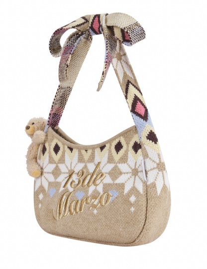 13DE MARZO Fair Isle Bowknot Bag - 13DE MARZO