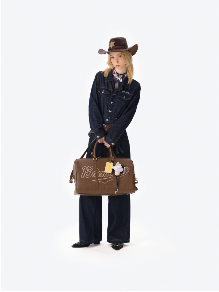 13DE MARZO Pilot Bear Travel Bag Medium Brown - 13DE MARZO