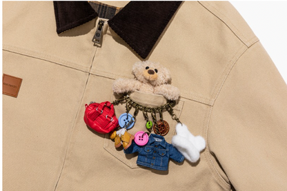 13DE MARZO Tailor Bear Hanger Cargo Jacket Khaki - 13DE MARZO