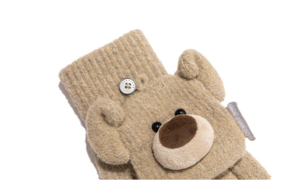 13DE MARZO Bear Two-Way Mittens - 13DE MARZO