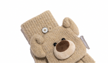 13DE MARZO Bear Two-Way Mittens - 13DE MARZO