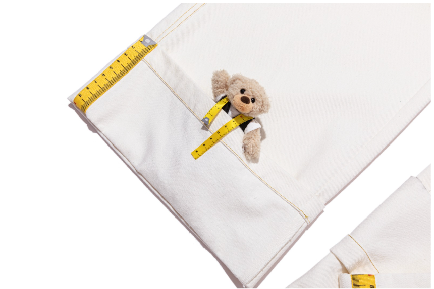 13DE MARZO Tailor Bear Button Jeans White - 13DE MARZO