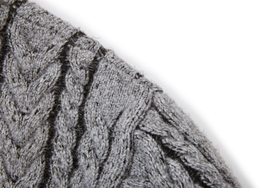 13DE MARZO Bear Yarn Weave Cardigan Dark Grey - 13DE MARZO