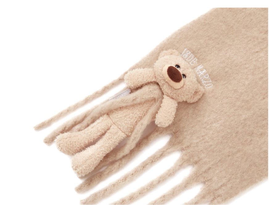 13DE MARZO Doozoo Fleece Scarf Khaki - 13DE MARZO