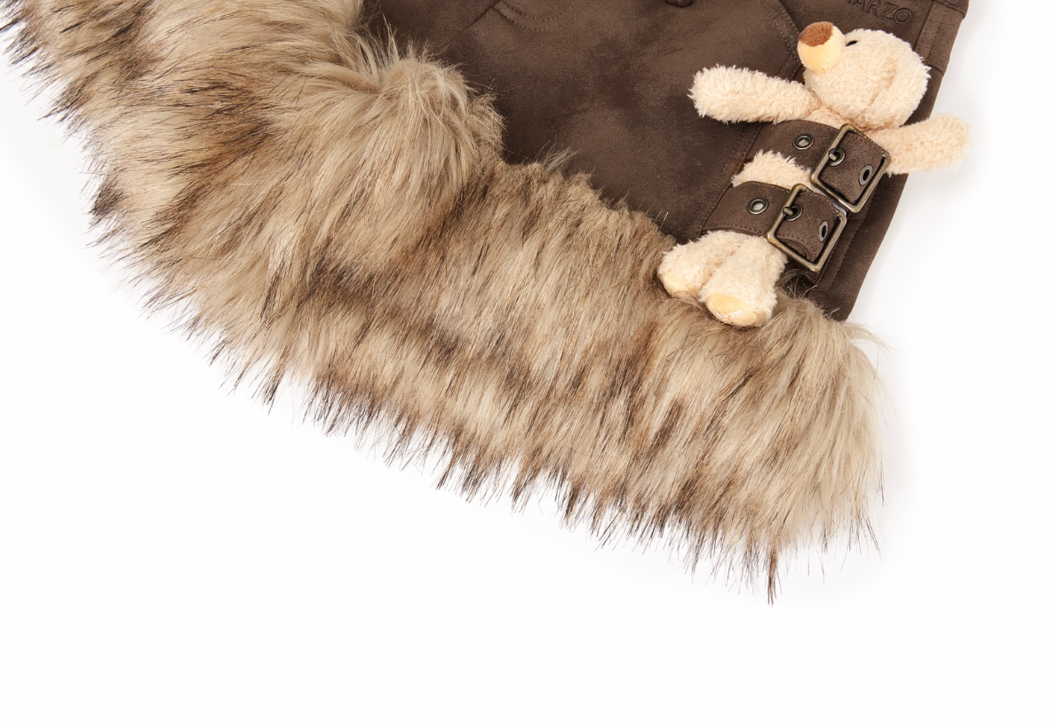 13DE MARZO Bear Upper Fuzzy Shorts - 13DE MARZO