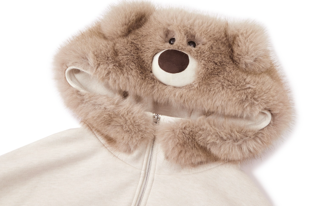 13DE MARZO Doozoo Zipper Hoodie Beige - 13DE MARZO