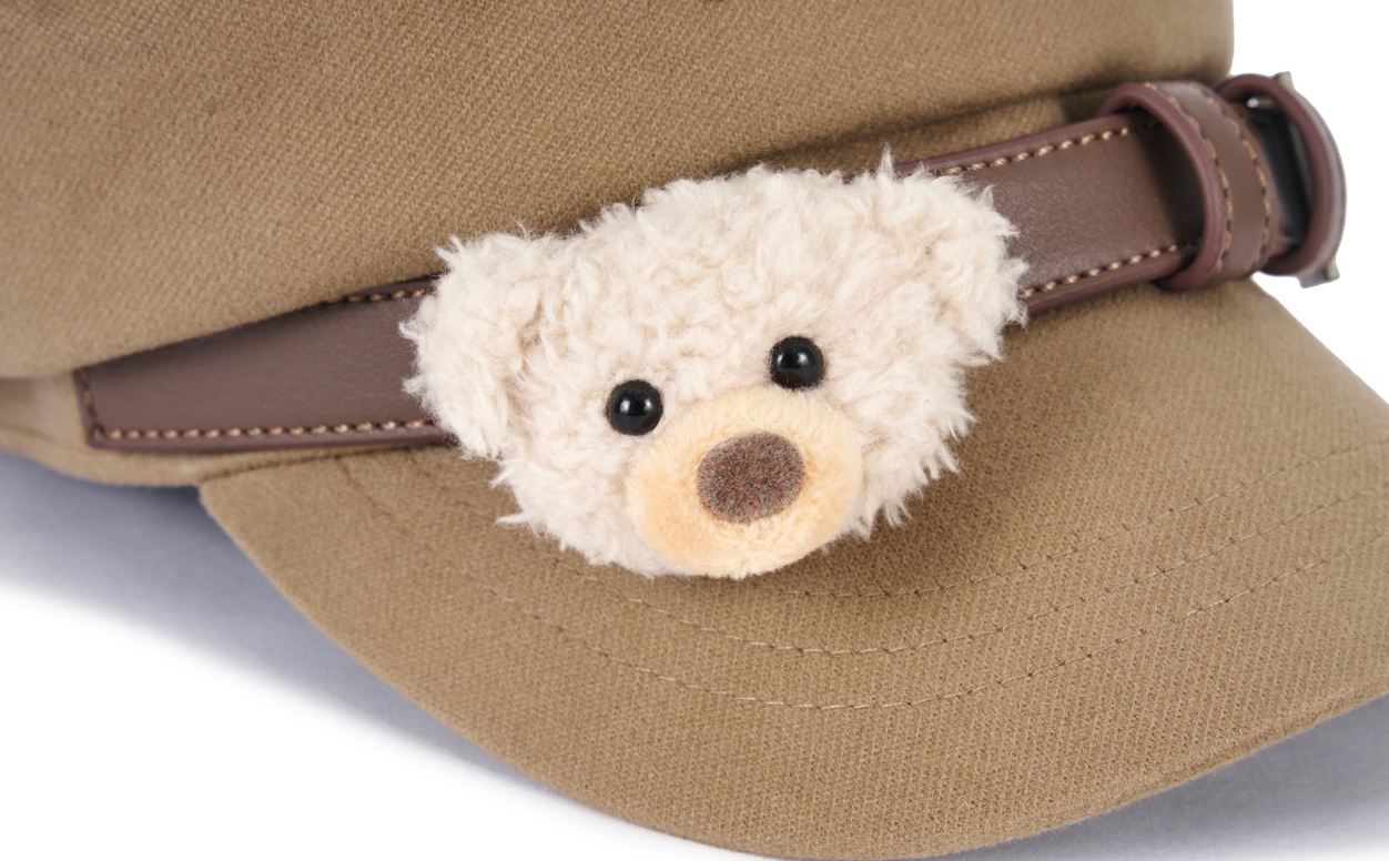 13DE MARZO Bear Belt Logo Beret  Brown - 13DE MARZO