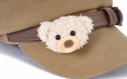 13DE MARZO Bear Belt Logo Beret  Brown - 13DE MARZO