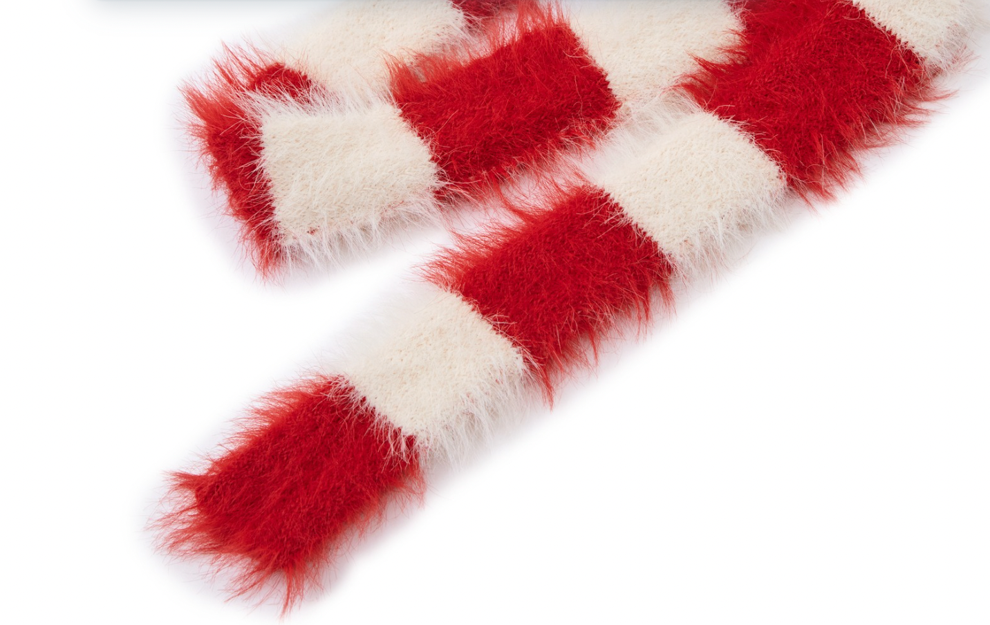 13DE MARZO Bear Thin Scarf Sweater White - 13DE MARZO