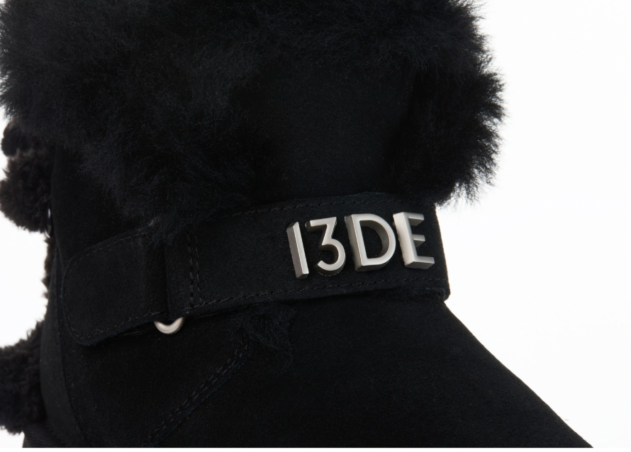 13DE MARZO Bear Plush Snow Boots Black - 13DE MARZO