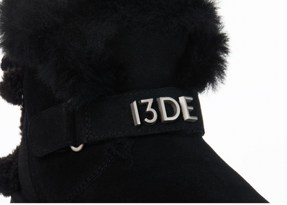 13DE MARZO Bear Plush Snow Boots Black - 13DE MARZO
