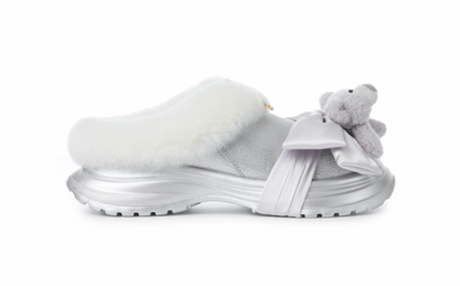 13DE MARZO Bear Fuzzy Snow Slippers Silver - 13DE MARZO