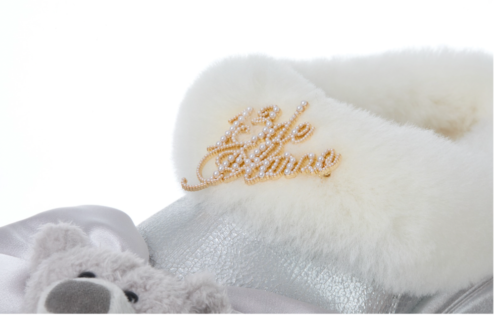 13DE MARZO Bear Fuzzy Snow Slippers Silver - 13DE MARZO